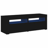 TV Cabinet with LED Lights Black 120x35x40 cm - Front View
