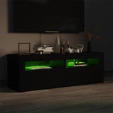 TV Cabinet with LED Lights Black 120x35x40 cm - Side View