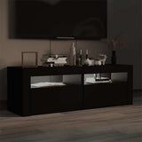TV Cabinet with LED Lights Black 120x35x40 cm