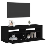 TV Cabinet with LED Lights Black 120x35x40 cm