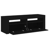 TV Cabinet with LED Lights Black 120x35x40 cm