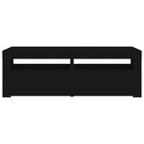 TV Cabinet with LED Lights Black 120x35x40 cm