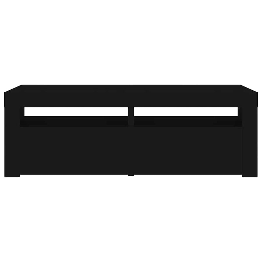 TV Cabinet with LED Lights Black 120x35x40 cm