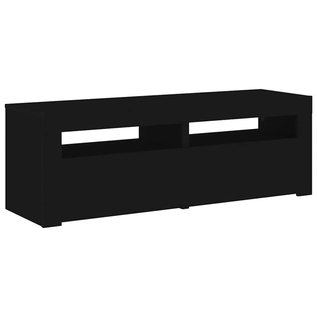 TV Cabinet with LED Lights Black 120x35x40 cm