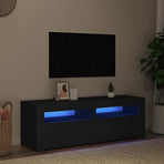 TV Cabinet with LED Lights Black 120x35x40 cm