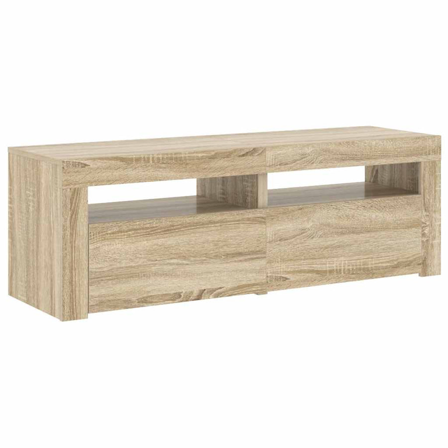 TV Cabinet with LED Lights Sonoma Oak 120x35x40 cm