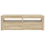 TV Cabinet with LED Lights Sonoma Oak 120x35x40 cm - Low Angle