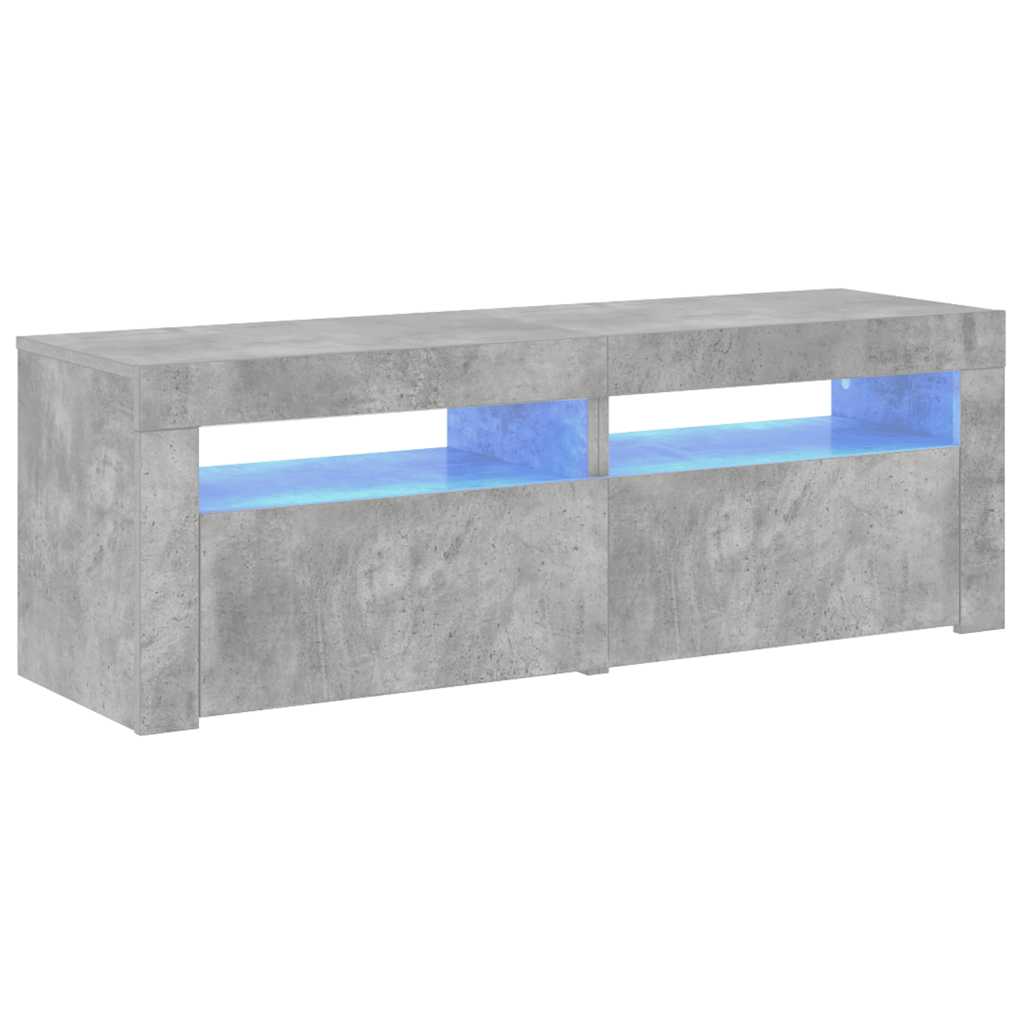 TV Cabinet with LED Lights Concrete Grey 120x35x40 cm