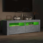 TV Cabinet with LED Lights Concrete Grey 120x35x40 cm