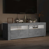 TV Cabinet with LED Lights Concrete Grey 120x35x40 cm - 45-Degree Angle