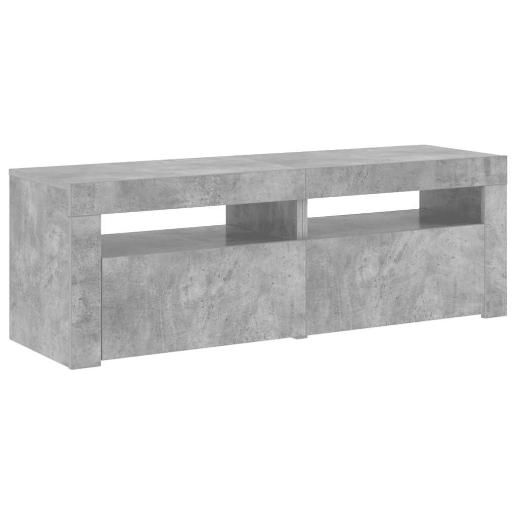 TV Cabinet with LED Lights Concrete Grey 120x35x40 cm