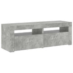 TV Cabinet with LED Lights Concrete Grey 120x35x40 cm