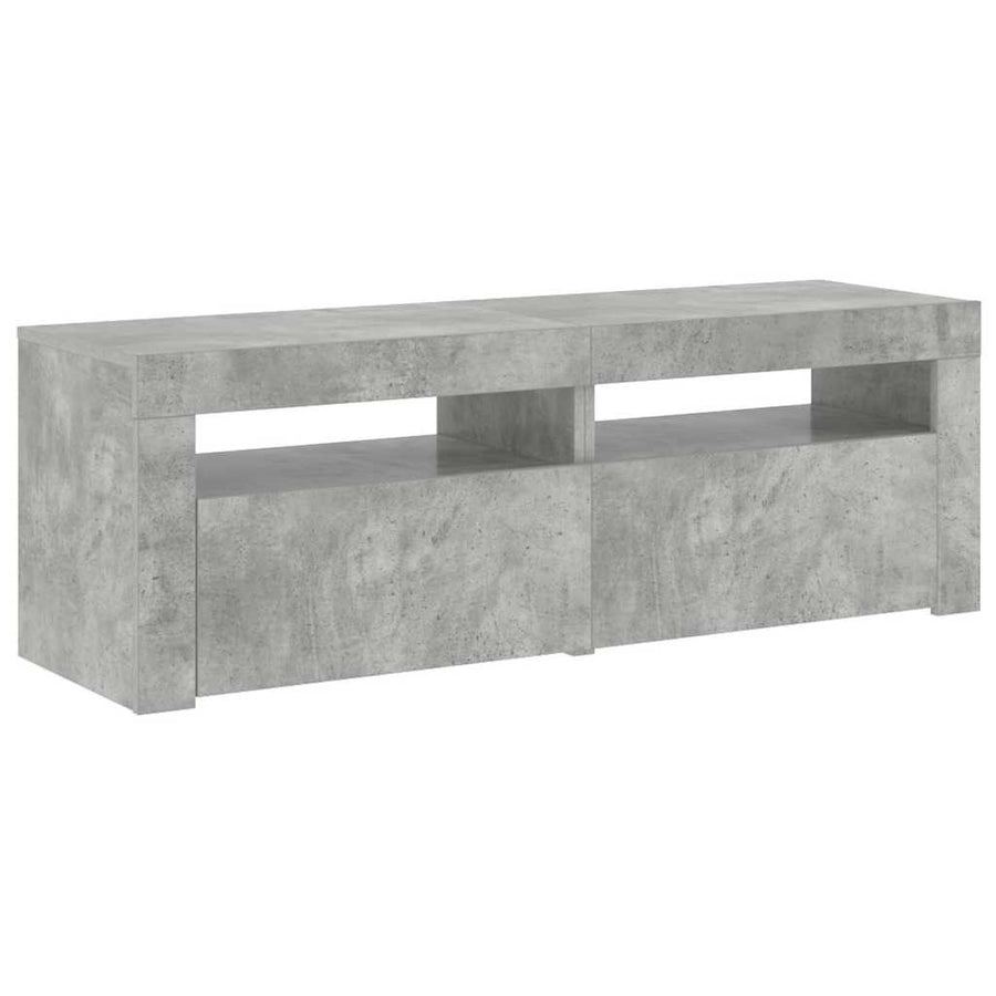 TV Cabinet with LED Lights Concrete Grey 120x35x40 cm