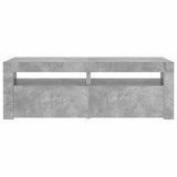 TV Cabinet with LED Lights Concrete Grey 120x35x40 cm - Low Angle