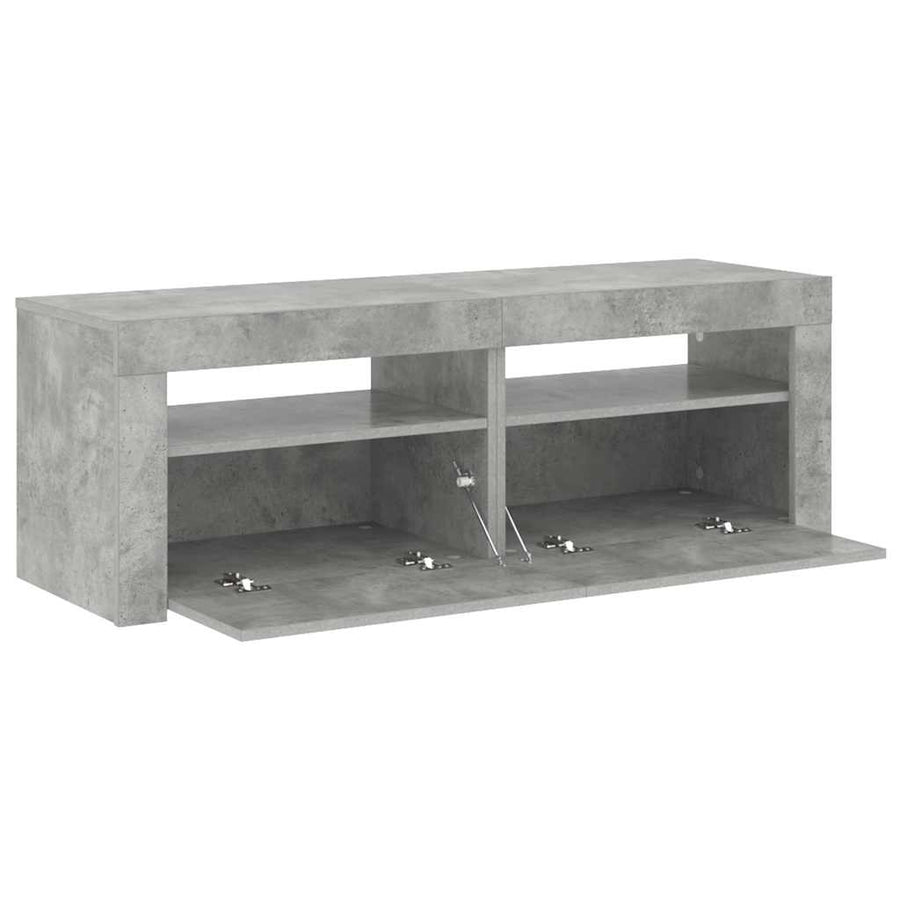 TV Cabinet with LED Lights Concrete Grey 120x35x40 cm