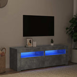TV Cabinet with LED Lights Concrete Grey 120x35x40 cm