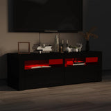 TV Cabinet with LED Lights High Gloss Black 120x35x40 cm - Top-Down View