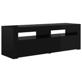 TV Cabinet with LED Lights High Gloss Black 120x35x40 cm
