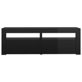 TV Cabinet with LED Lights High Gloss Black 120x35x40 cm