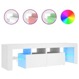 TV Cabinet with LED Lights White 140x36.5x40 cm - Front View