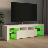 TV Cabinet with LED Lights White 140x36.5x40 cm