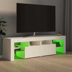 TV Cabinet with LED Lights White 140x36.5x40 cm