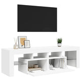 TV Cabinet with LED Lights White 140x36.5x40 cm - Rear View