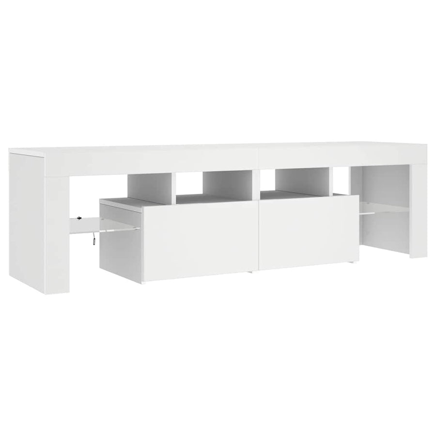 TV Cabinet with LED Lights White 140x36.5x40 cm