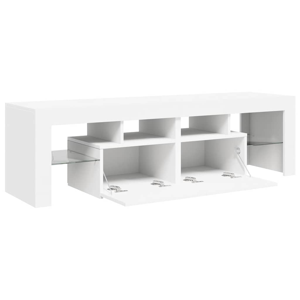 TV Cabinet with LED Lights White 140x36.5x40 cm