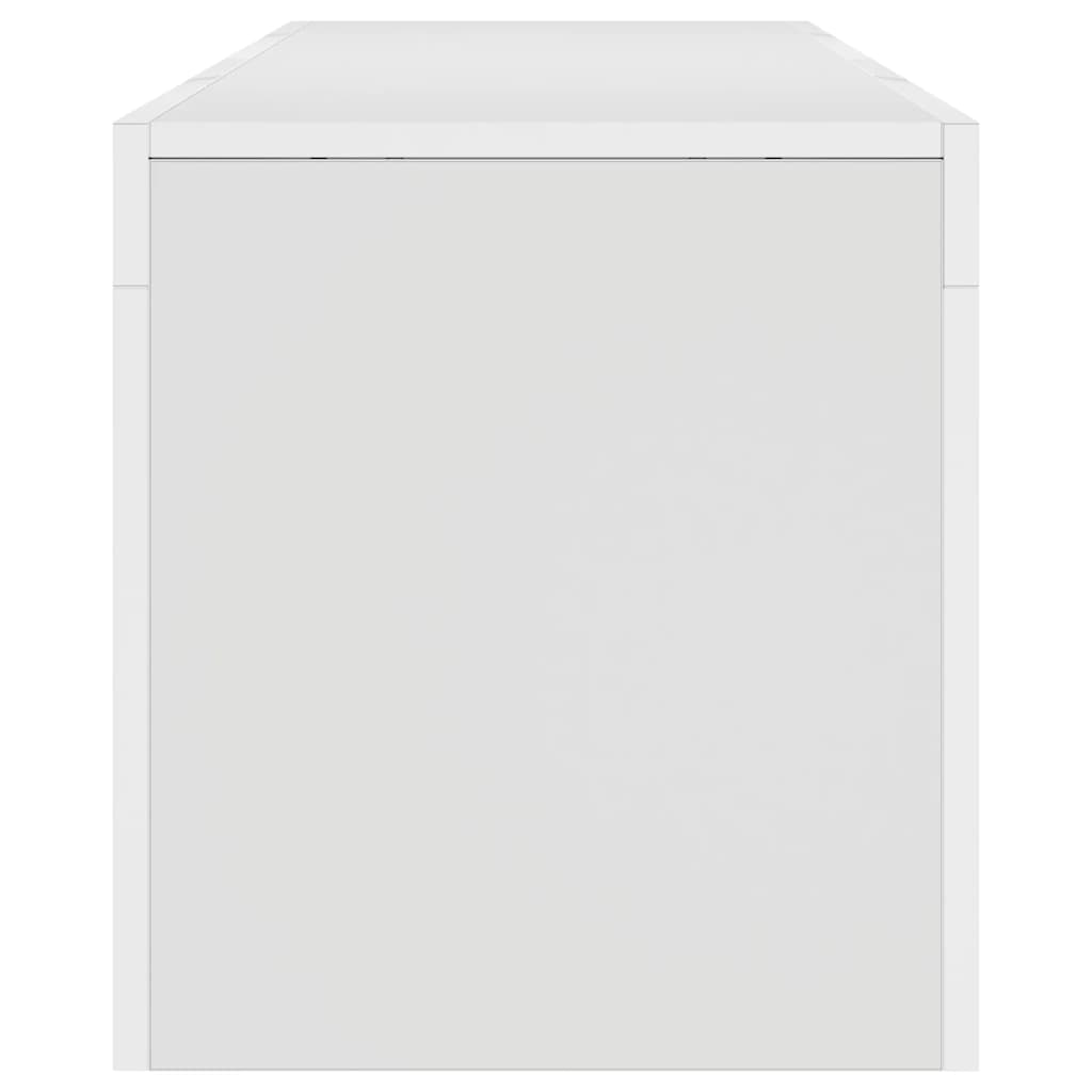 TV Cabinet with LED Lights White 140x36.5x40 cm