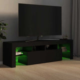 TV Cabinet with LED Lights Black 140x36.5x40 cm - Top-Down View