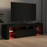 TV Cabinet with LED Lights Black 140x36.5x40 cm