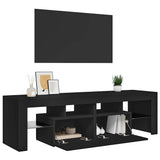 TV Cabinet with LED Lights Black 140x36.5x40 cm - Close-Up Angle