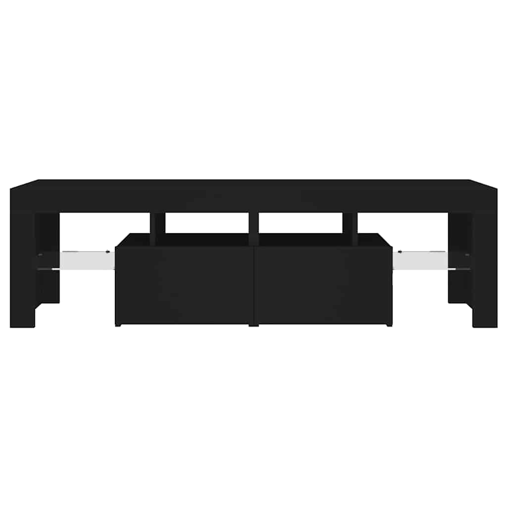 TV Cabinet with LED Lights Black 140x36.5x40 cm