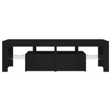 TV Cabinet with LED Lights Black 140x36.5x40 cm