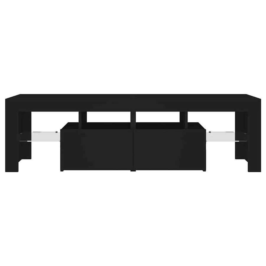 TV Cabinet with LED Lights Black 140x36.5x40 cm