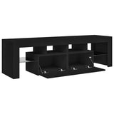 TV Cabinet with LED Lights Black 140x36.5x40 cm