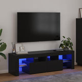 TV Cabinet with LED Lights Black 140x36.5x40 cm