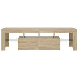 TV Cabinet with LED Lights Sonoma Oak 140x36.5x40 cm - Low Angle