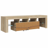 TV Cabinet with LED Lights Sonoma Oak 140x36.5x40 cm - Extra Image