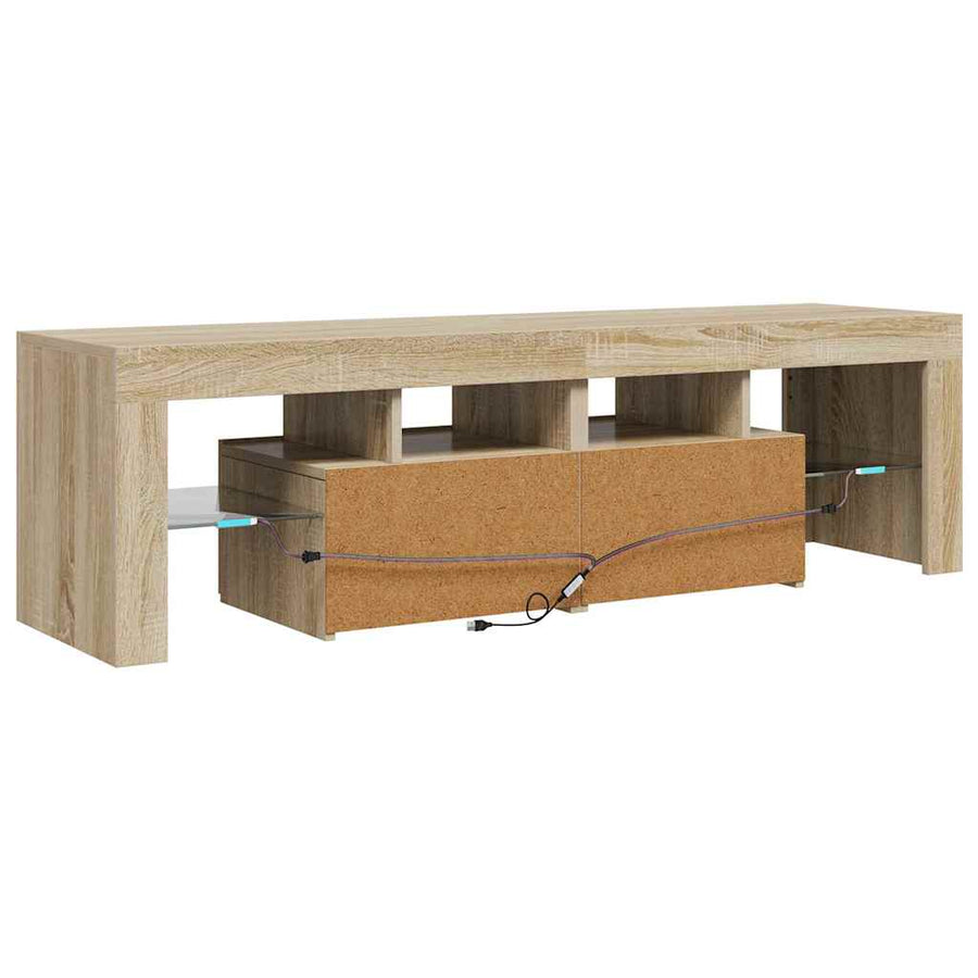 TV Cabinet with LED Lights Sonoma Oak 140x36.5x40 cm
