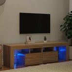 TV Cabinet with LED Lights Sonoma Oak 140x36.5x40 cm