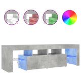 TV Cabinet with LED Lights Concrete Grey 140x36.5x40 cm - Front View