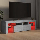 TV Cabinet with LED Lights Concrete Grey 140x36.5x40 cm - Top-Down View