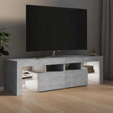 TV Cabinet with LED Lights Concrete Grey 140x36.5x40 cm - 45-Degree Angle