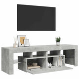 TV Cabinet with LED Lights Concrete Grey 140x36.5x40 cm - Rear View