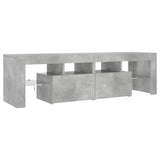 TV Cabinet with LED Lights Concrete Grey 140x36.5x40 cm - Close-Up Angle