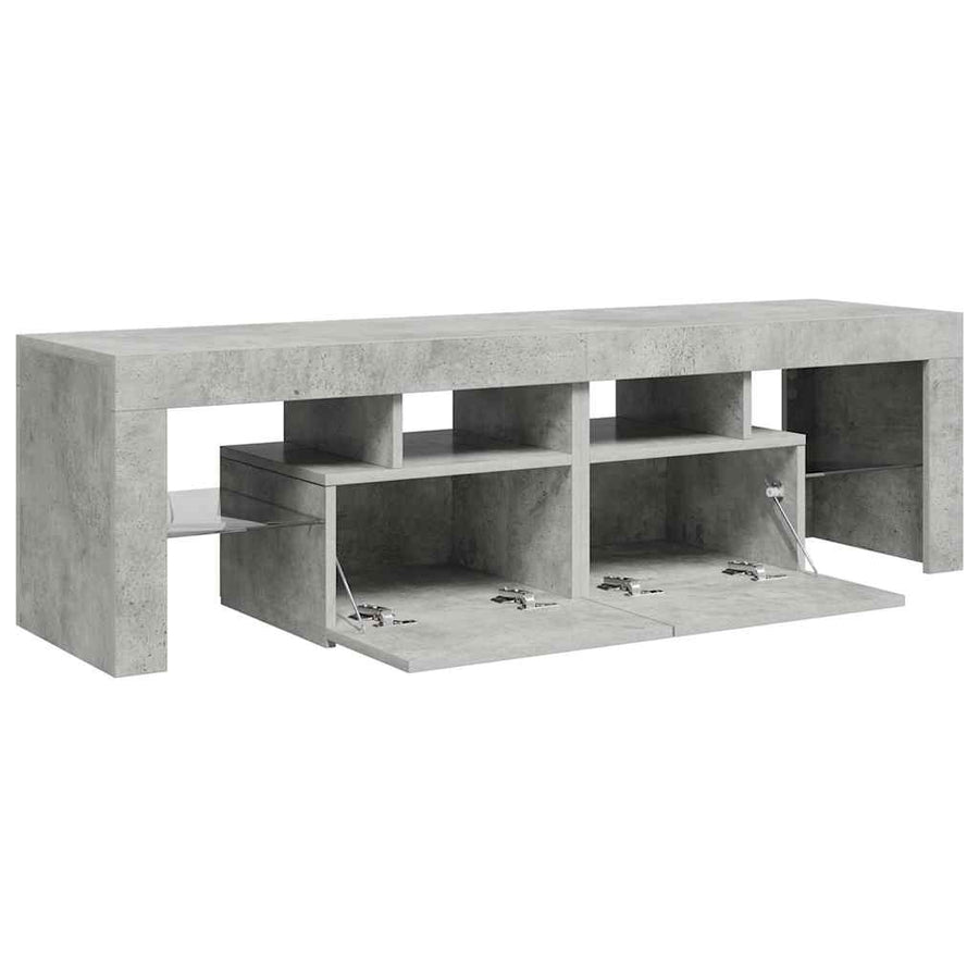TV Cabinet with LED Lights Concrete Grey 140x36.5x40 cm