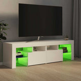 TV Cabinet with LED Lights High Gloss White 140x36.5x40 cm - Top-Down View