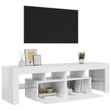 TV Cabinet with LED Lights High Gloss White 140x36.5x40 cm